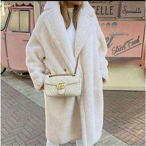 #60New! Creme Sherpa Plush Teddy Oversized Long Faux Fur Coat